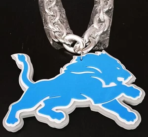 New Detroit Lions Necklace Chain 34 inches 3D Foam Logo - Picture 1 of 14