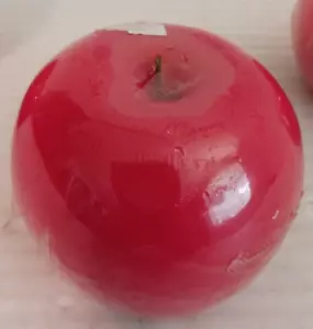 Set of 3 Red Apple Wax Candles - Vintage - Unscented FREE SHIPPING - Picture 1 of 4