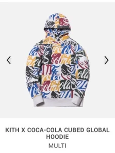 Sudadera con capucha global Kith x Coca-Cola Cubed multi Coca-Cola nueva con etiquetas talla L - Imagen 1 de 11