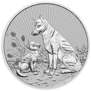 2 Ounce 9999 Silver 2022 Mother and Baby Dingo Perth Mint Bullion Coin - Picture 1 of 3