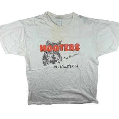 Hooters Clearwater Beach Florida Camiseta Vintage Envejecida Años 90 y2k Foto 1 de 4
