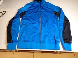 Under Armour UA Mens Jacket Sweatshirt Full Zip Track Blue w black accents Large - Picture 1 of 6