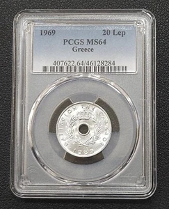Greece 20 Lepta 1969 PCGS MS64 - Picture 1 of 4