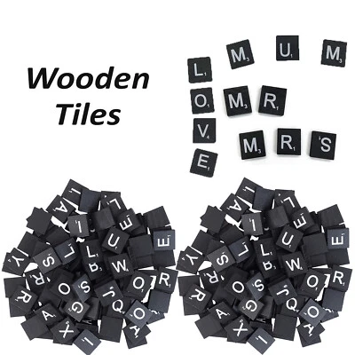 Individual Tiles Letters Numbers Wooden Scrabble For Craft Alphabet Game Wood - Image 1 of 4