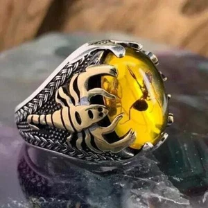 Silver Handmade Jewelry Black Men's Ring All Size Fashion Ring 2024 - Picture 1 of 24