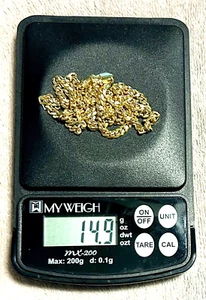 YELLOW GOLD PLATED STERLING SILVER 3.5MM MIAMI CUBAN LINK 22" CHAIN NECKLACE - Picture 1 of 5