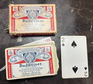 Tarjetas de juego publicitarias con etiqueta de cerveza Anheuser Busch Budweiser de colección sin comodines - Imagen 1 de 15