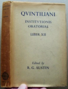 1948 QUINTILIANI INSTITUTIONIS ORATORIAE LIBER XII R G Austin Latin English VGC - Imagen 1 de 3