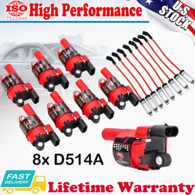 8x bobinas de encendido UF414+ cables de chispa para Buick Allure LaCrosse V8 2008-2009 5,3 L Foto 1 de 4