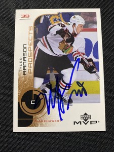 2002-03 Upper Deck MVP Hockey Autograph #198 Tyler Arnason Auto Blackhawks