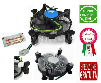 DISSIPATORE PROCESSORE INTEL SOCKET 1150/1151/1155/1156 DC 12V-0,28A  ORIGINALE - Immagine 1 di 2