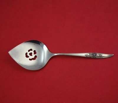 Belle Rose de Oneida Cuchara de nuez de plata esterlina perforada 5 3/8" Sirviendo vintage Foto 1 de 2