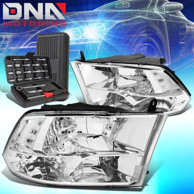 PARA 2009-2018 DODGE RAM DS DJ D2 CROMADO SINAL CLARO FARÓIS + FERRAMENTAS - Imagem 1 de 4