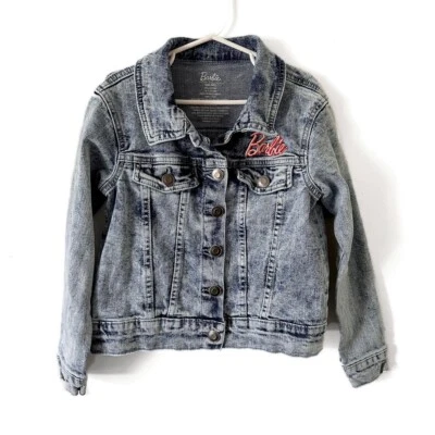 Barbie Girls Denim Jean Jacket Graphic Girl Revolution Small 6-6X Mattel - Image 1 of 4