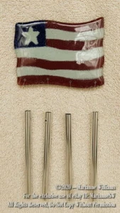 New Fourth 4th of July Flag Garden Windchime RED WHITE BLUE GLASS PATRIOTIC - Picture 1 of 2