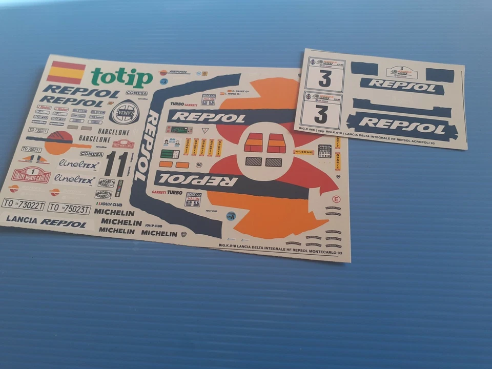 1/24 Decal Lancia Delta HF Rally Acropoli 1993 Repsol - Immagine 1 di 1