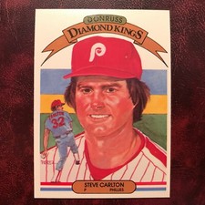 1983 Donruss Set STEVE CARLTON DIAMOND KINGS #16 PHILLIES - NM/MINT+ *HIGH GRADE