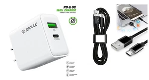 For Alcatel Jitterbug Smart A622GL 20W PD Wall Charger + 3FT Mirco USB - Picture 1 of 3