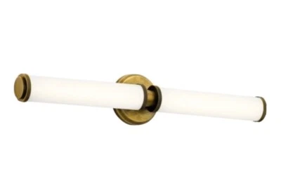 Tocador de baño lineal Kichler 45685NBRLED Indeco 27" 2 luces LED en latón natural Foto 1 de 2