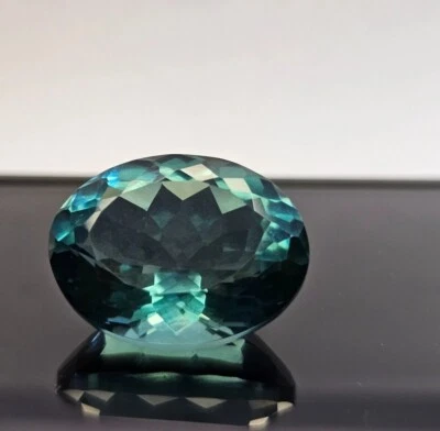 Tourmaline Teal Blue Oval Cut 18-19 Ct Natural EGL Certified Loose Gemstone - Imagem 1 de 4