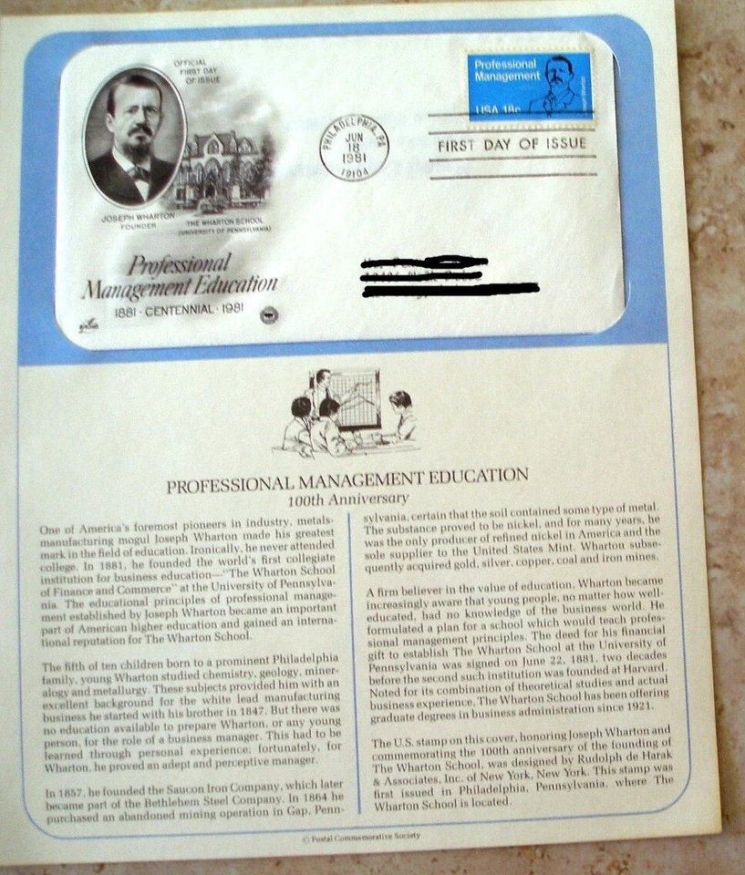 Postal First Day Cover FDC stamp # 1920 18 cent Professional Management 1981 - Image 1 of 1