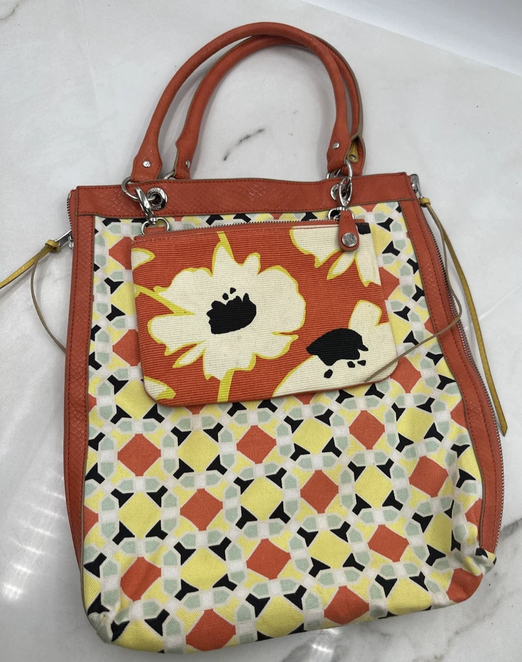 Cartera RELIQUIA AVONDALE REVERSIBLE TOTE Naranja Reptil Multicolor Lona Bolso de Mano Foto 1 de 4