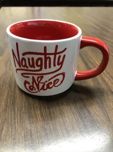 Naughty Nice Stoneware Mug by Threshold ~ Red and White - Picture 1 of 7
