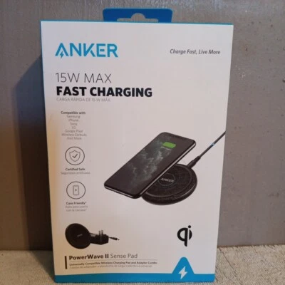 Anker PowerWave II Sense Pad 15W Max Fast Charging Qi Wireless Charging Pad - Image 1 of 4