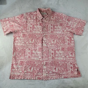 Camisa Hawaiana Cooke Street Button Para Hombre XL Floral Roja Piña Manga Corta - Imagen 1 de 6