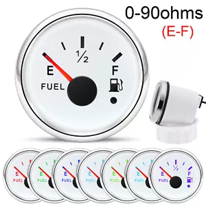 2'' 52mm Universal Fuel Level Gauge 0-90ohms 7 Colors For Car Boat Marine Yacht - Picture 1 of 16