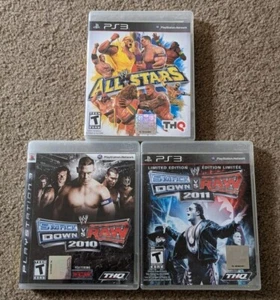 WWE Video Game Lot / Bundle of 3 - Playstation 3 (All Stars, Smackdown Vs. Raw) - Picture 1 of 2