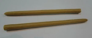 (2) Hand-Dipped Natural Unbleached Beeswax Candles ¾ dia. X 11” long - Romantic - Picture 1 of 3