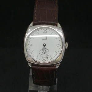 Dunhill Orologio Da Polso Uomo Quarzo Nuovo Cinturino Pelle Nero Dal Giappone Usato - Foto 1 di 5