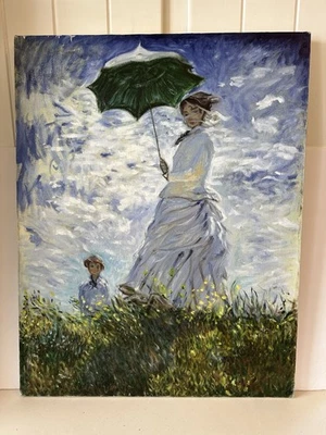 Reproducción de artista amateur de Claude Monet “Mujer con sombrilla” 22”x28” Foto 1 de 4