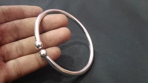 Bracciale in argento pesante spesso, bracciale in argento grosso, bracciale in argento micro GS - Foto 1 di 5