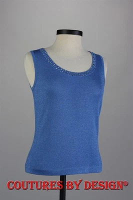 Camiseta sin mangas St John Knits, Shell Newport azul brillante talla mediana nueva con etiquetas Foto 1 de 2