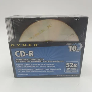 Dynex, Recordable Compact Disc, 10 Pack, #DX-10CDR, 700MB, Sealed. - Picture 1 of 4