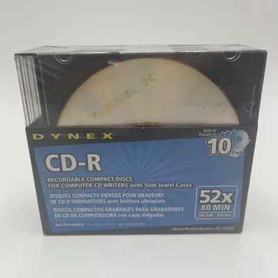 Dynex, Recordable Compact Disc, 10 Pack, #DX-10CDR, 700MB, Sealed. - Image 1 of 4