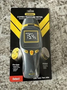 General Tools LCD Combo Pin & Pinless Moisture Meter for Detecting Water Damage - Picture 1 of 2