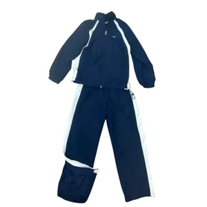 Nike Y2K Mesh gefütterter Trainingsanzug Herren Größe Medium dunkelblau weiß gestreift Polyester - Bild 1 von 12