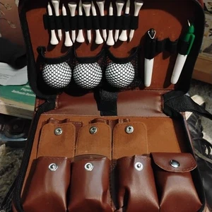 Golfzubehör Set Reisetasche Tasche für Herren Damen Golfer Geschenkset Leder Neu - Bild 1 von 6