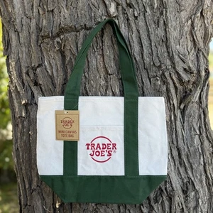 Trader Joe’s Mini Canvas Tote Bag Forest Green Herbst 2024 Limited Edition Release - Bild 1 von 11