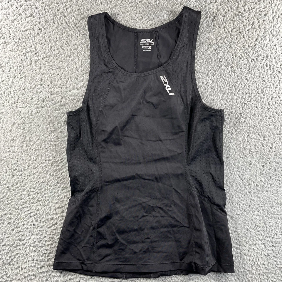 2XU CAMISETA SIN MANGAS MUJER GRANDE NEGRA SIN MANGAS COMPRESIÓN CORRER TRIATLÓN ATLETA Foto 1 de 4