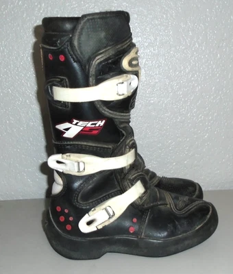 ALPINESTARS TECH 4S Motocross ATV Dirt Bike Riding Boots US Size 2 - Youth Kids - Image 1 of 4