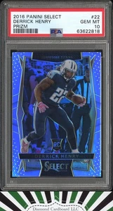 2016 Panini Select #22 Derrick Henry PSA 10 Silver Prizm Rookie [POP 51] - Bild 1 von 2