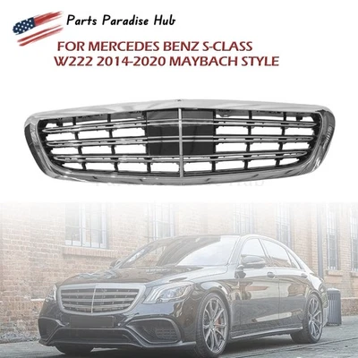 Front Bumper Grill Chrome For Mercedes Benz S-Class W222 2014-2020 MayBach Style Foto 1 de 4