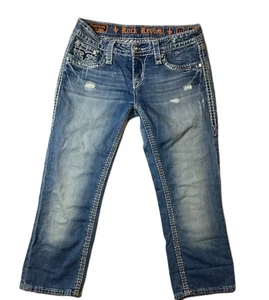 ROCK REVIVAL Women's "Kai" Capri Size 27 Distressed  - Picture 1 of 8
