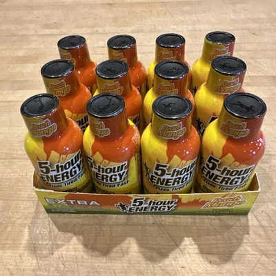 LOTE 5 Hour Energy Shots EXTRA Fuerza 12 botellas Melocotón Mango caducan 27/03  Foto 1 de 3