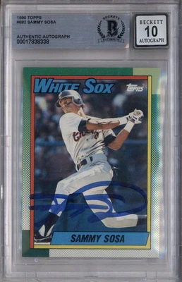 1990 Topps #692 Sammy Sosa RC Auto BGS Authentic - Image 1 of 2