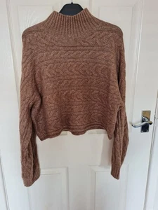 New Look Petite Cropped Brown Jumper Size M - Picture 1 of 2